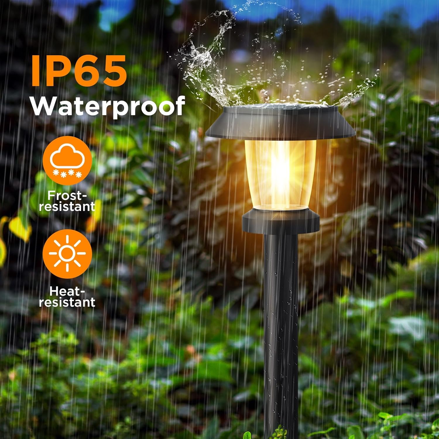 ALEPOD Solar Pathway Lights Outdoor - 10 Pack Solar Powered Garden Lights Waterproof, Decor Landscape Lighting with Three Lighting Modes for Yard, Lawn, Walkway, Driveway, Warm White - Image 3