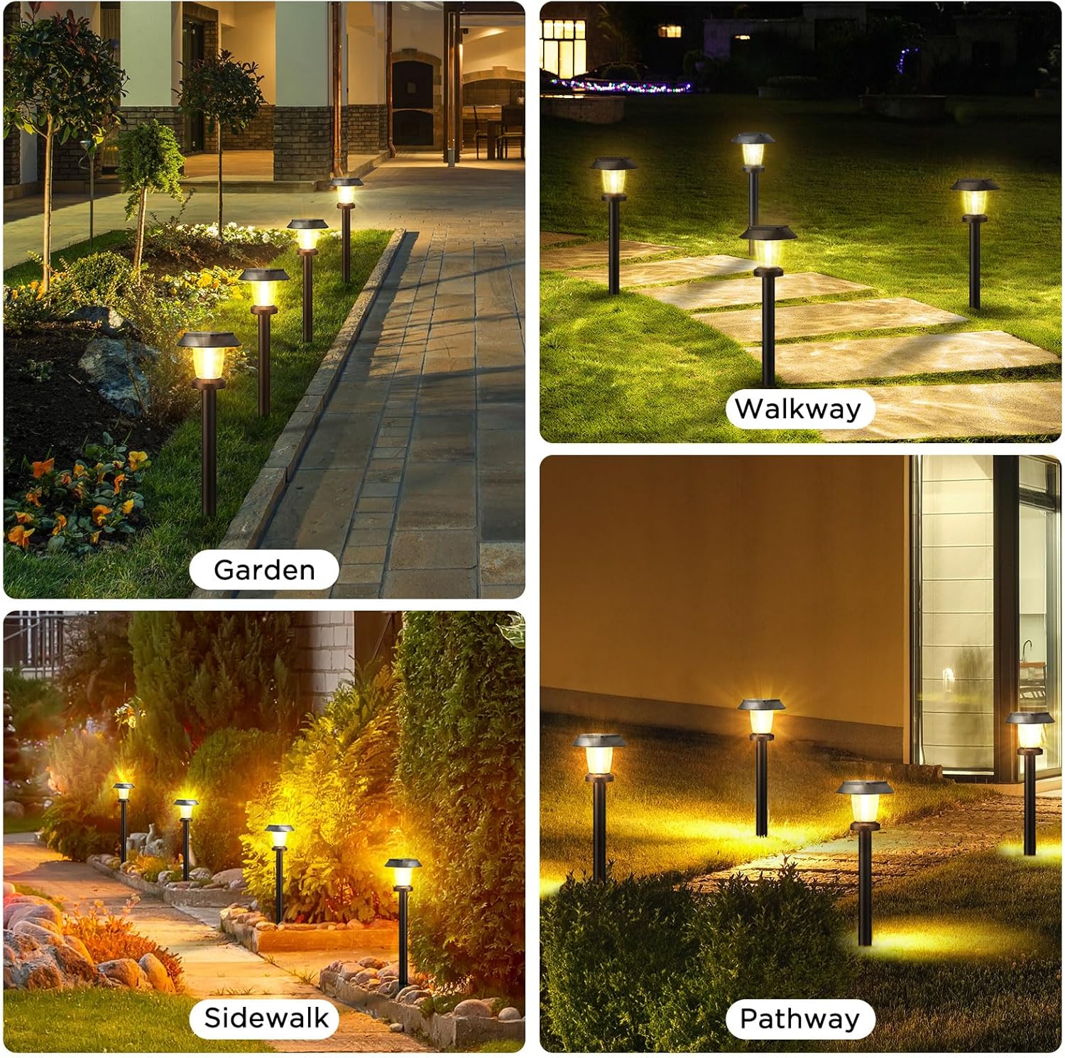 ALEPOD Solar Pathway Lights Outdoor - 12 Pack Solar Powered Garden Lights Waterproof, Decor Landscape Lighting with Three Lighting Modes for Yard, Lawn, Walkway, Driveway, Warm White - Image 7