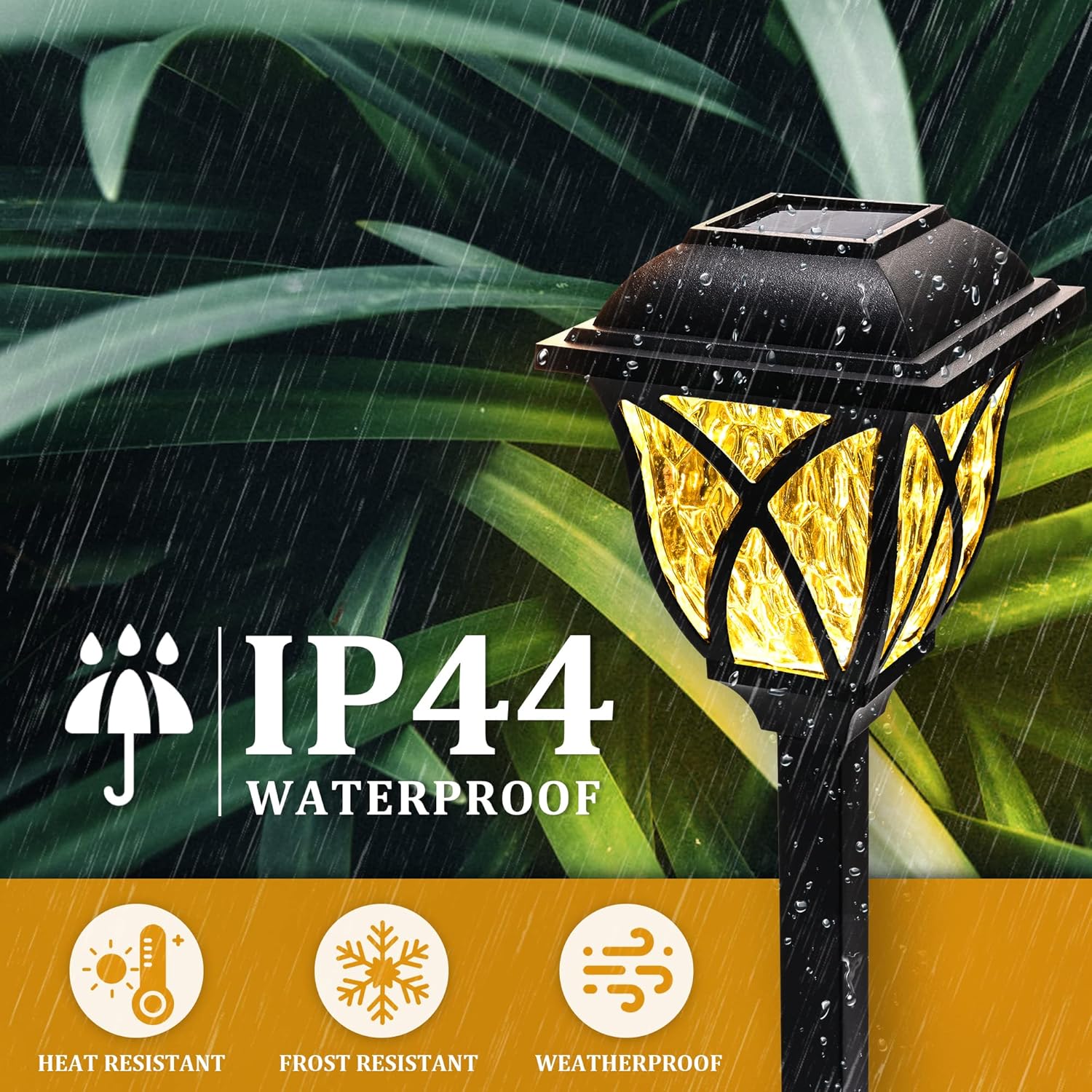 GIGALUMI Solar Lights Outdoor Waterproof, 6 Pack LED Solar Garden Lights, Outdoor Decorations, Garden Decor for Yard, Patio, Landscape, Planter, Walkway (Warm White) - Image 6